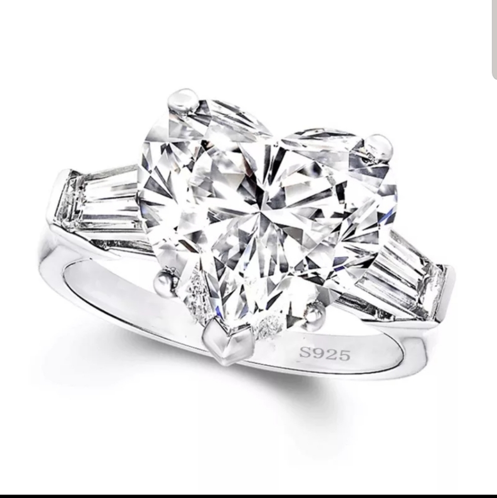 ❤️NEW HEART SHAPE RING 925 STERLING SILVER ❤ - Picture 4 of 7